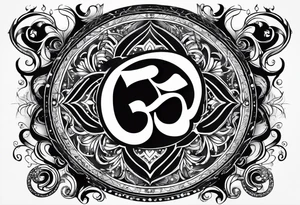 Powerful om symbol with Aquarius constellation tattoo idea