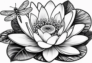 Water Lily, dragonfly, bee, Lily of the valley, lavender, Peony, lady bug tattoo idea
