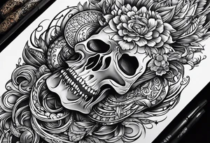 rock a Billy Arm sleeve mit verschiedenen Motiven tattoo idea