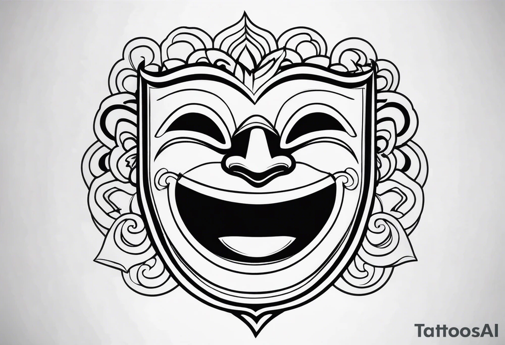 Laughing mask tattoo idea
