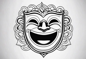 Laughing mask tattoo idea