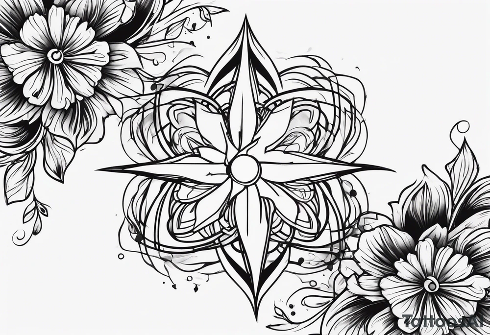 Twin flame linear symbol tattoo idea