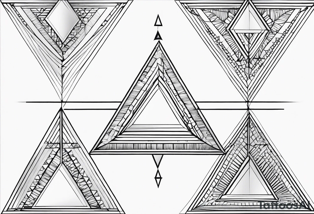 Fractal auto similar triangles centered and mirror left and right tattoo idea