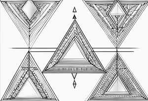 Fractal auto similar triangles centered and mirror left and right tattoo idea