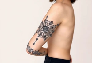 bold line dark shamanstyle tattoo idea