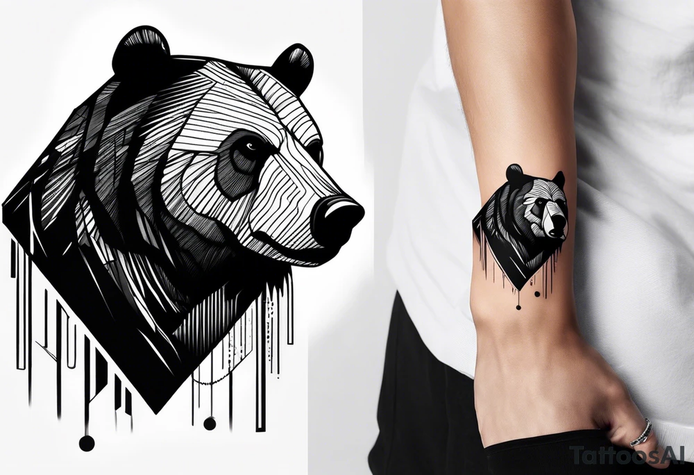 I want wrist band tattoo resemble bear and divine light on hill top tattoo idea