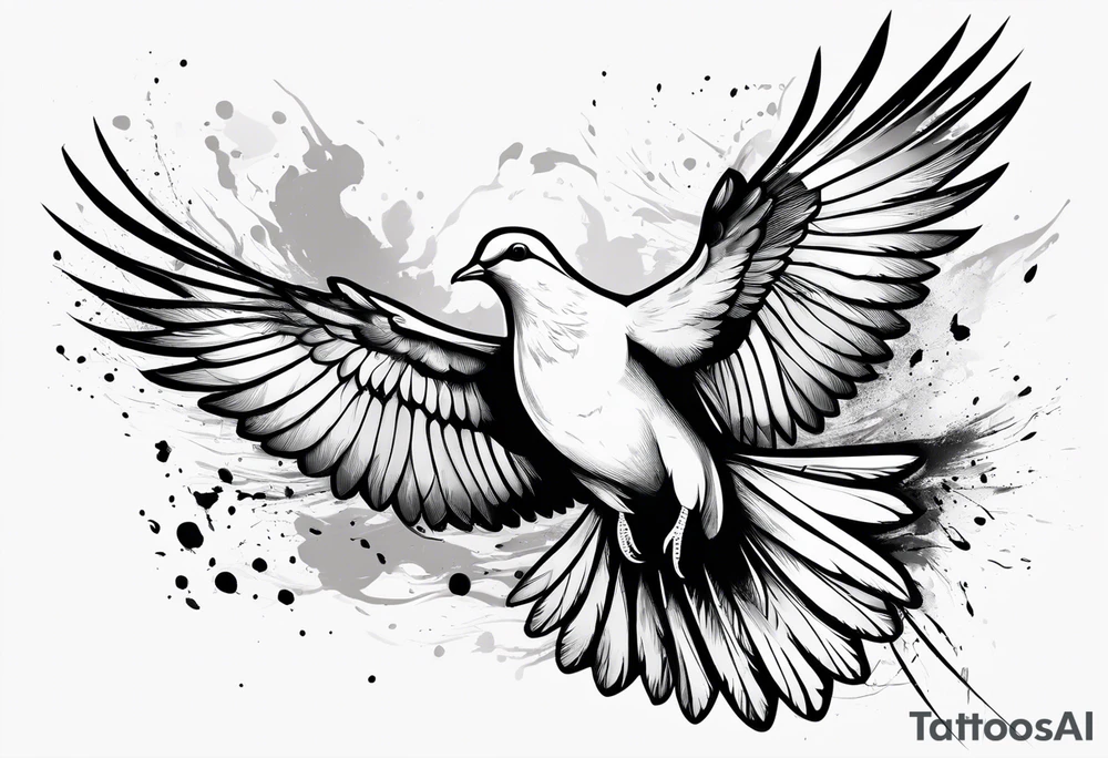 a dove flying to a sitting dove tattoo idea