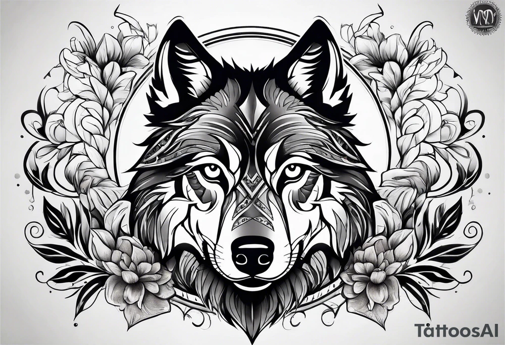 wolf arm sleeve tattoo idea