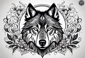 wolf arm sleeve tattoo idea
