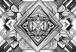illustration for modern Geometric Shaped Tattoo signifying Strenth, Determination, Will Power and Courage tattoo idea