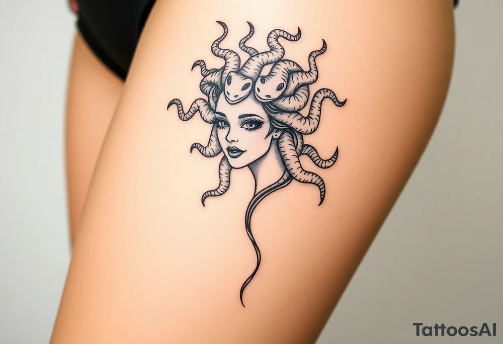 medusa  with snakes coming out of her head tattoo idea