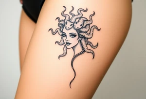 medusa  with snakes coming out of her head tattoo idea