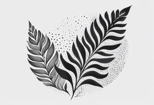 Create a delicate tattoo with beautiful flowing and delicate leaves in fineline minimalistic style tattoo idea