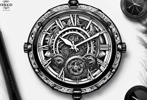 A mechanical watch face tattoo idea
