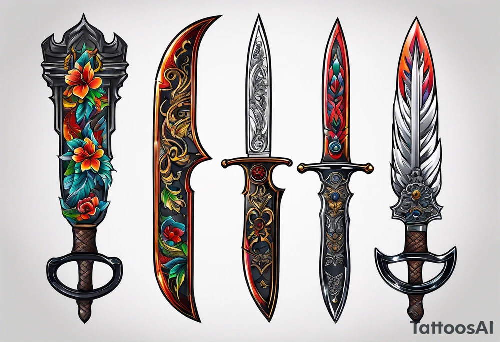 Knives, thermal gauges tattoo idea