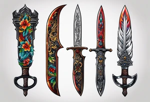 Knives, thermal gauges tattoo idea