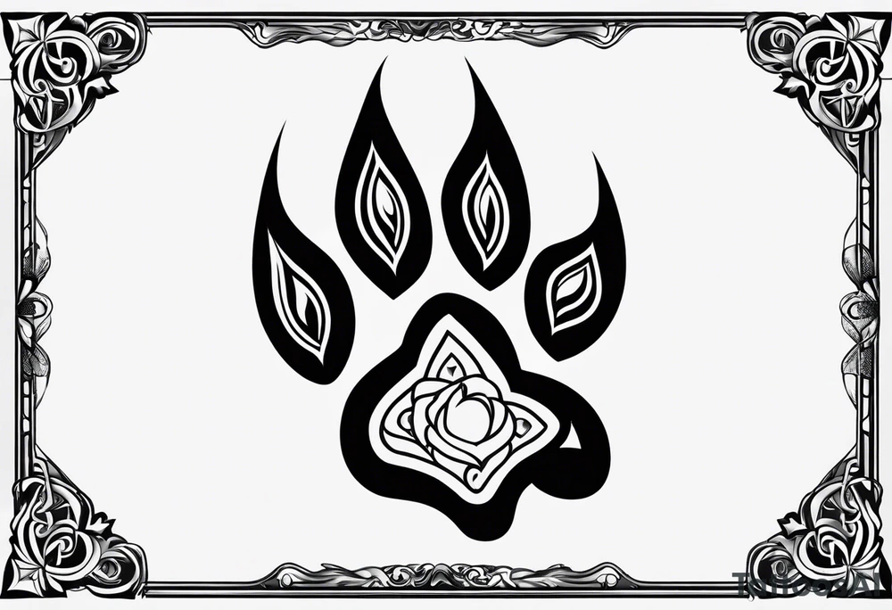 dog paw tattoo idea