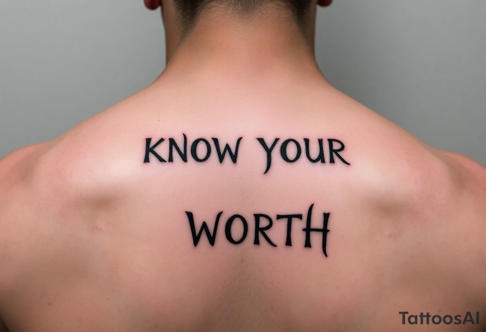KNOW YOUR WORTH tattoo idea
