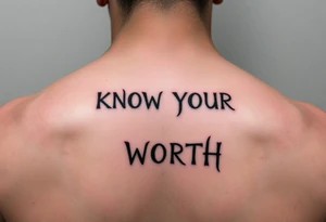 KNOW YOUR WORTH tattoo idea