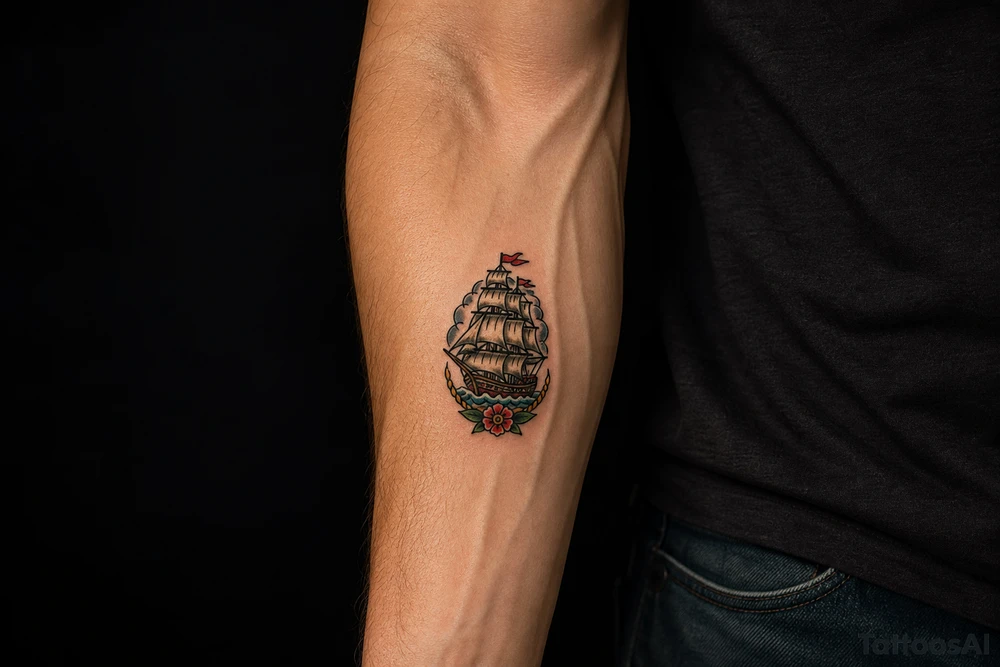 pirate ship tattoo idea
