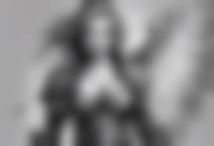 female warrior angel in black standing tattoo idea