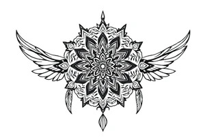 spiritual feathers ornamental mandala indian shaman rune tattoo idea