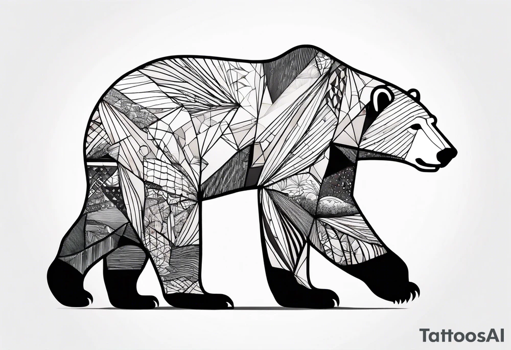 Polar bear in a minimalist but masculine 
 way tattoo idea