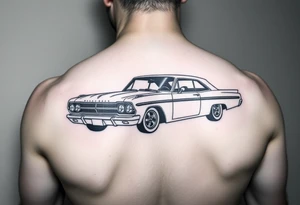 Black and white tattoo of Plymouth bender car tattoo idea