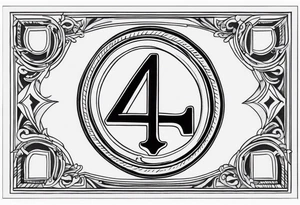 number 4 in a card tattoo idea