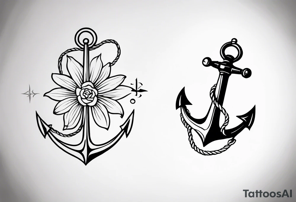anchor medieval lilly tattoo idea