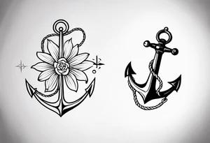 anchor medieval lilly tattoo idea
