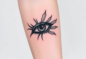The eye and face of eren jaeger from shingeki no kyojin with titan marks after transforming tattoo idea