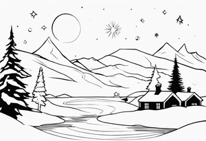 north pole silhouettes tattoo idea