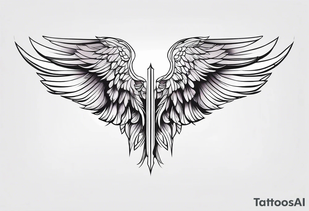 Dark angel wing tattoo idea