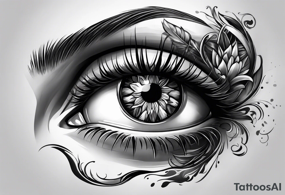 Bleeding eye rolling up tattoo idea