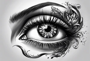 Bleeding eye rolling up tattoo idea