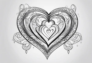 6 connecting hearts tattoo idea