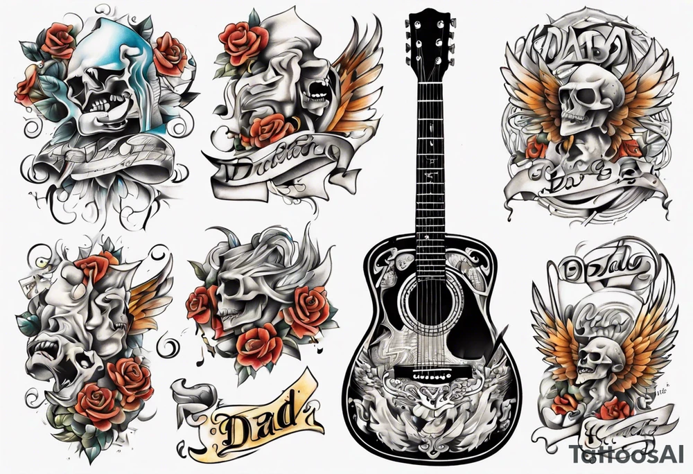 Guitar lyrics dad tattoo idea