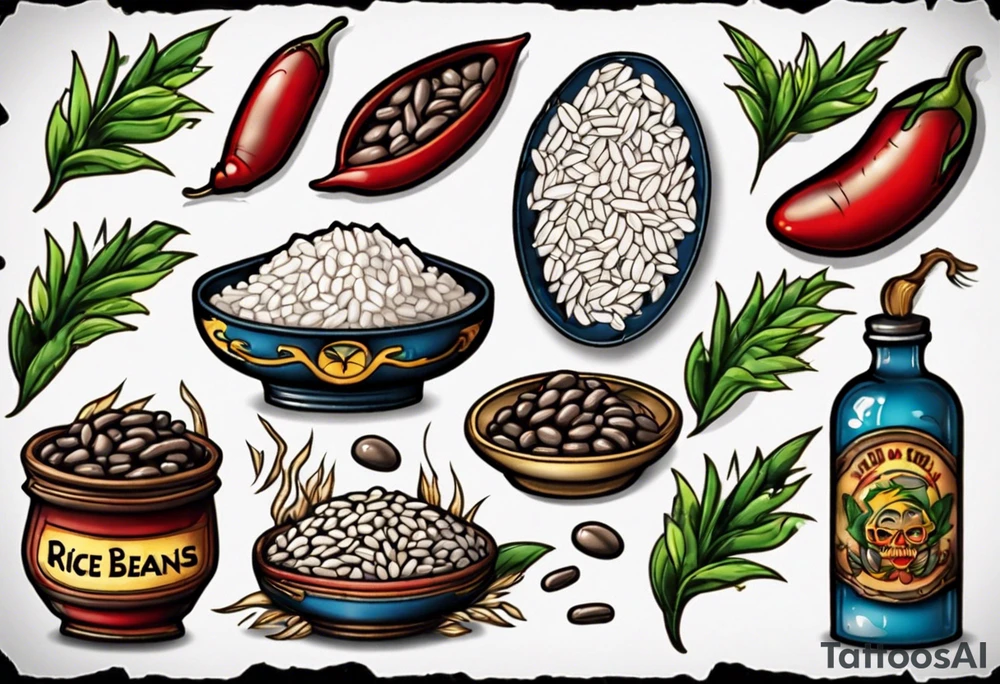 rice and beans tattoo idea