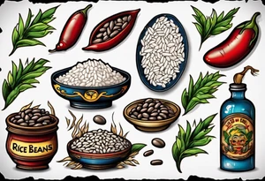 rice and beans tattoo idea
