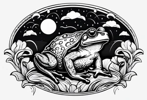 A toad in a thunderstorm tattoo idea