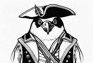 penguin dressed as a pirate tattoo idea