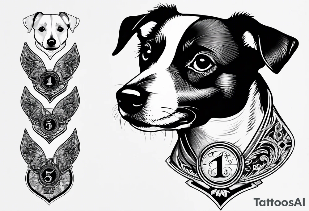 jack Russell
 paw with  coordinates tattoo idea