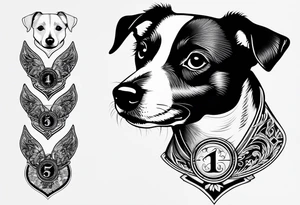 jack Russell
 paw with  coordinates tattoo idea