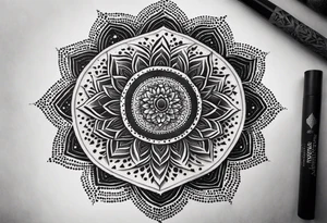 kali mandala, geometric, cosmic tattoo idea