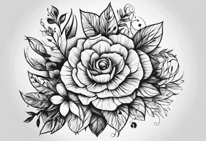 Wald silhouette mit geometric der blume des lebens im Hintergrund tattoo idea