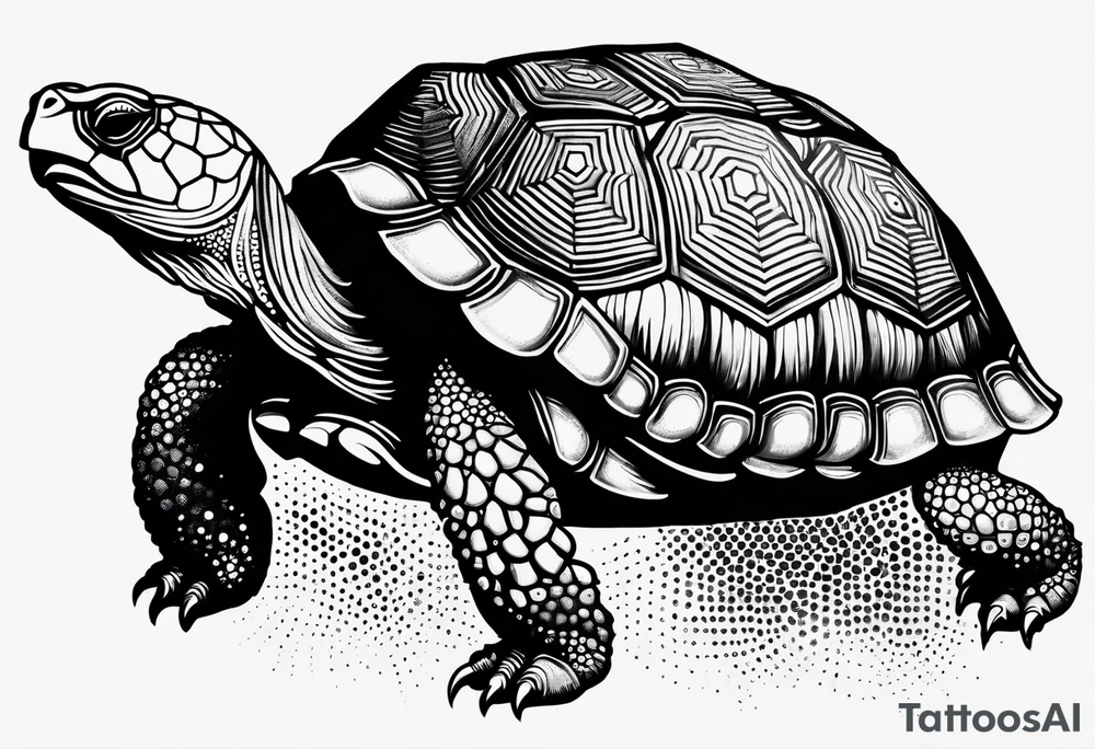 Tortoise dot work, entitrely from lots of dots tattoo idea