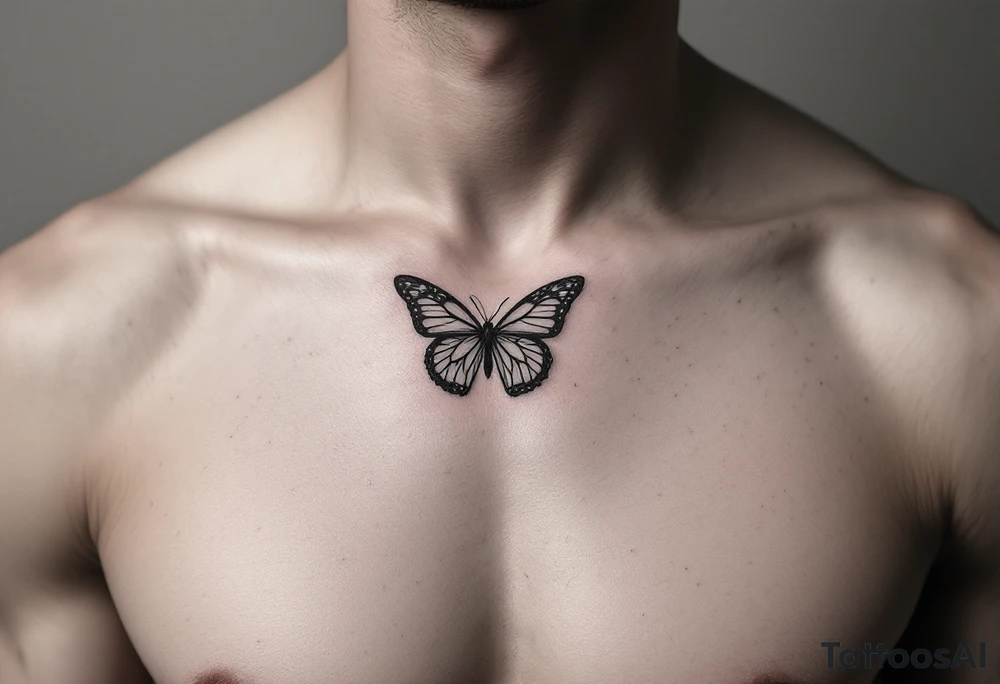 Diamond bow tie butterfly tattoo idea