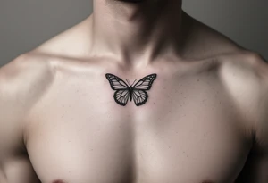 Diamond bow tie butterfly tattoo idea