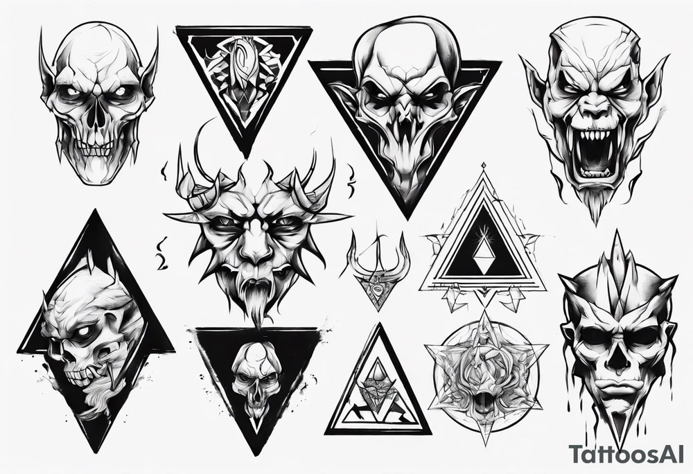 Face claw triangle tattoo idea